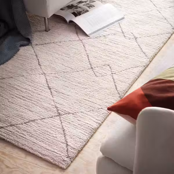 TVERSTED Ковер, короткий ворс - бежевый 133x195 см - фото 2
