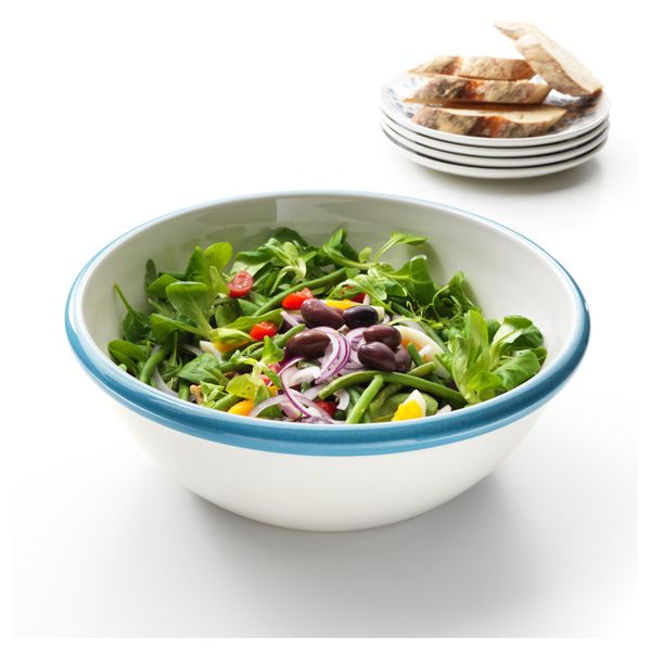 Сервировочная миска ФИНСТИЛТ, белый с оттенком, синий (32 см) - фото 2