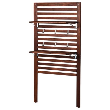 Настенная панель + 2 полки, коричневая морилка 80x30x158 см IKEA ÄPPLARÖ ЭПЛАРО 592.288.74