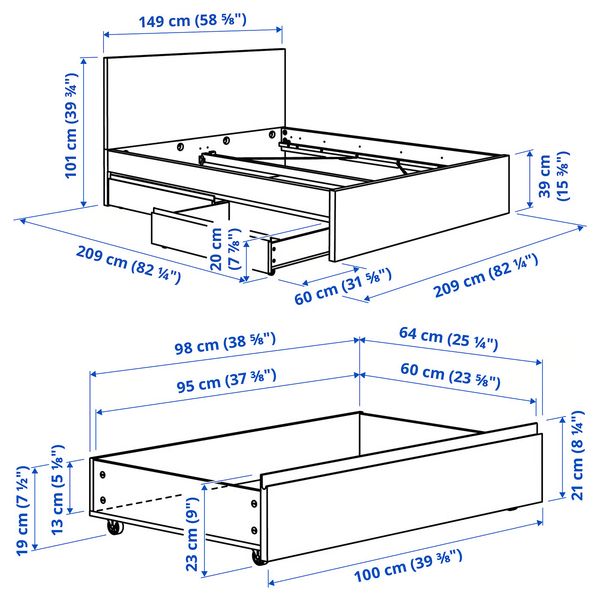 IKEA, дополнительный ракурс - схема-чертеж с размерами