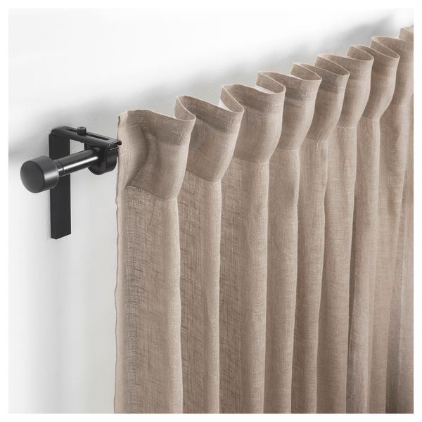 Гардины, 1 пара ЛЕЙОНГЭП, бежевый (145x300 см) - фото 3