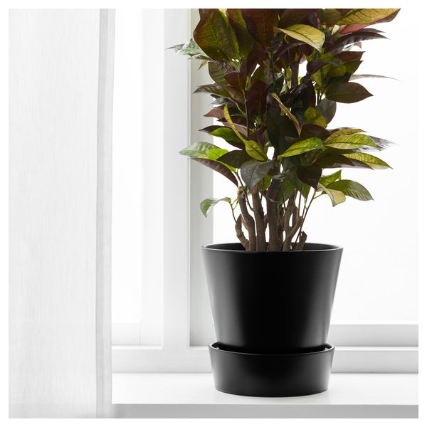 Горшок цветочный с поддоном СЕНАП, черный - фото 2