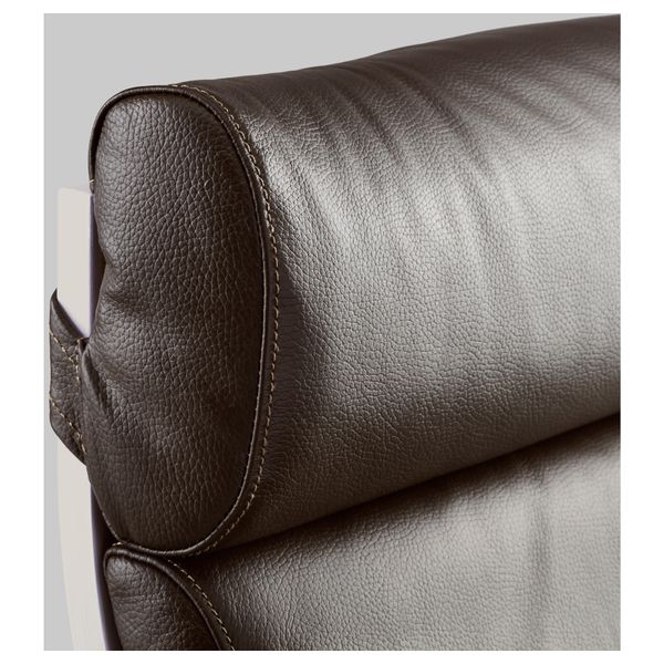 Кресло ПОЭНГ, белый, Глосе темно-коричневый - фото 4