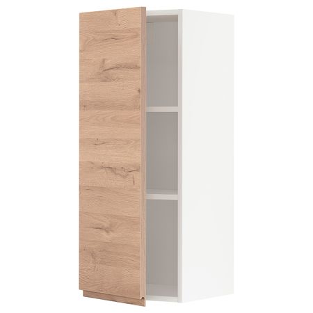 Навесной шкаф с полками, белый/Воксторп под дуб 40x100 см IKEA METOD МЕТОД 894.466.63