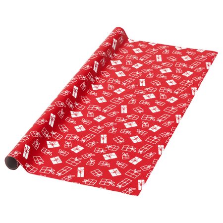 Рулон оберточной бумаги ВИНТЕР 2016, красный подарки (3x0.7 м)