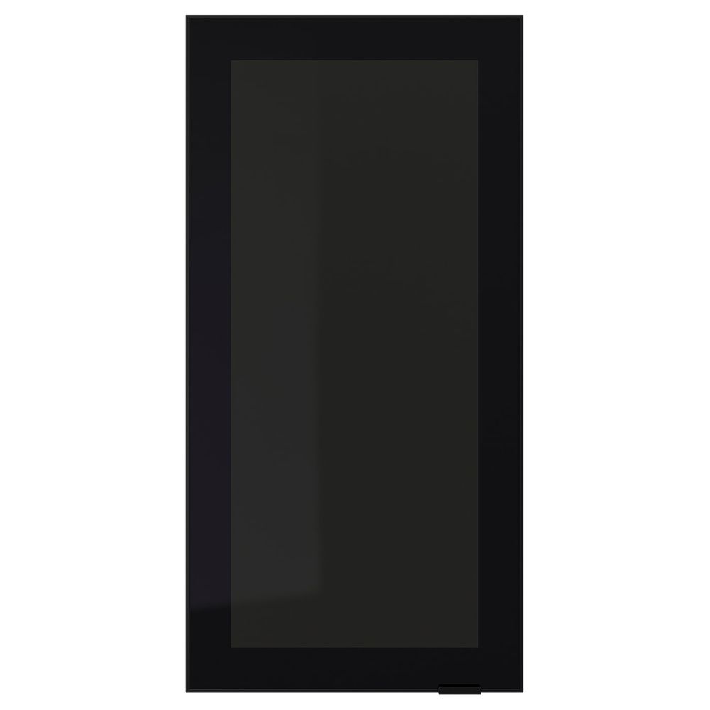 Стеклянная дверь, дымчатое стекло/черный 40x80 см IKEA JUTIS ЮТИС 504.020.28 - фото 1
