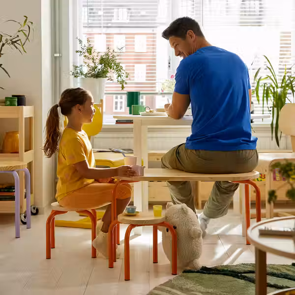 GREJSIMOJS ГРЕЙСИМОЙС Стол детский - дерево/оранжевый 84x42 см - фото 3