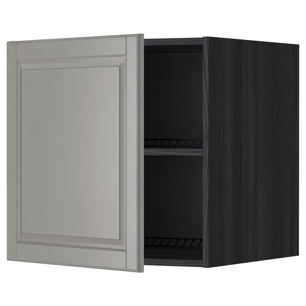 Верхний шкаф на холодильник, морозильник МЕТОД, черный, Будбин серый - схема-чертеж с размерами