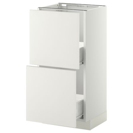 Напольный шкаф с 2 ящиками МЕТОД / ФОРВАРА, белый, Хэггеби белый
