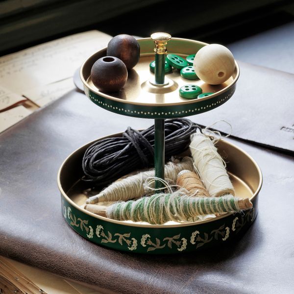 Подставка для канцелярских принадлежн, зеленый золотой/металлический 12x11 см IKEA АНИЛИНАРЕ 504.651.53 - фото 2