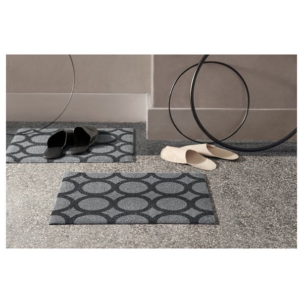 Придверный коврик, орнамент-круги серый-черный 40x60 см IKEA МЕЙЛС 403.924.35 - фото 6