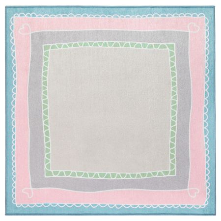 Ковер ВЭНСКАПЛИГ, розовый, бирюзовый (133x133 см)