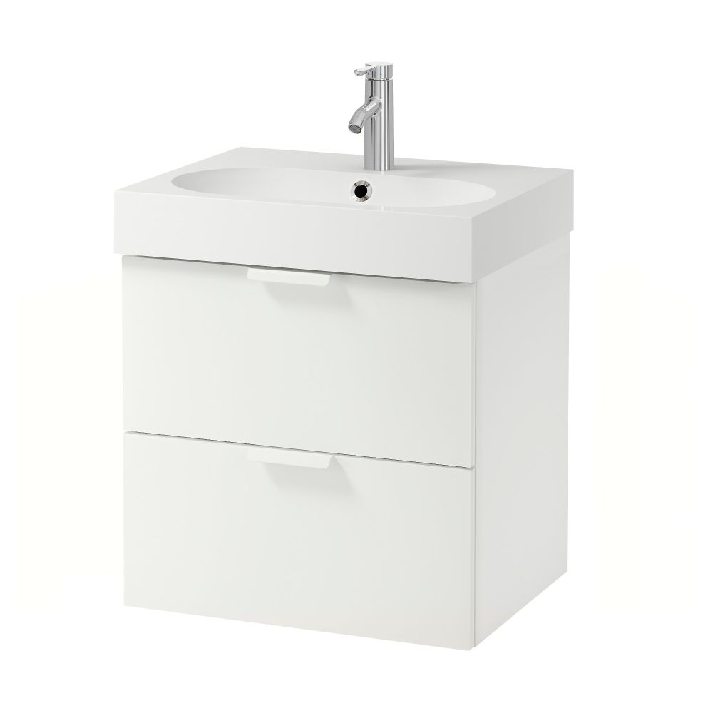 Шкаф для раковины с 2 ящиками, 61x49x68 см, белый IKEA GODMORGON ГОДМОРГОН 290.234.35 - фото 1