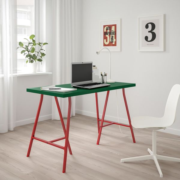 Стол, зеленый/красный 120x60 см IKEA LINNMON ЛИННМОН / LERBERG ЛЕРБЕРГ 693.308.28 - схема-чертеж с размерами