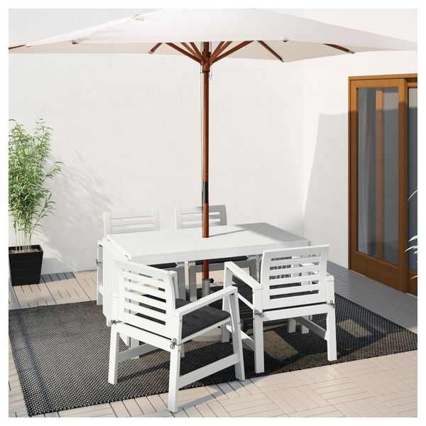 Стол с откидными полами, садовый ЭПЛАРО, белый (140/200/260x78 см) - фото 2