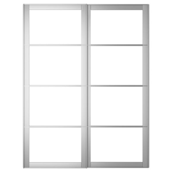 Рама для раздвижной дверец, с направляющими, 2 шт, алюминий 150x201 см IKEA PAX ПАКС 303.697.08 - схема-чертеж с размерами