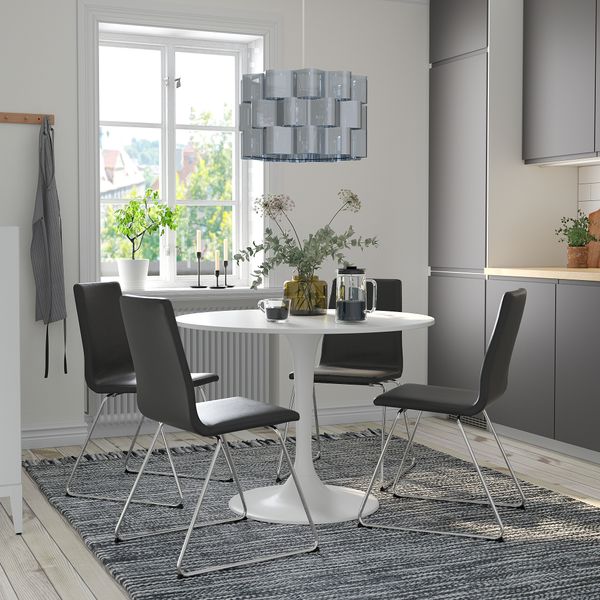 Стол и 4 стула IKEA DOCKSTA ДОКСТА, LILLÅNGEN ЛИЛЛОНГЕНÅNÄS 894.951.25 - схема-чертеж с размерами