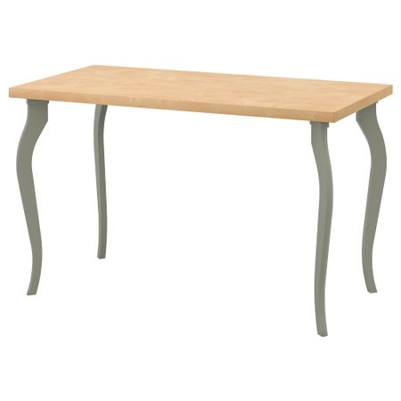 Стол ЛИННМОН / ЛАЛЛЕ, под березу, серый (120x60 см)