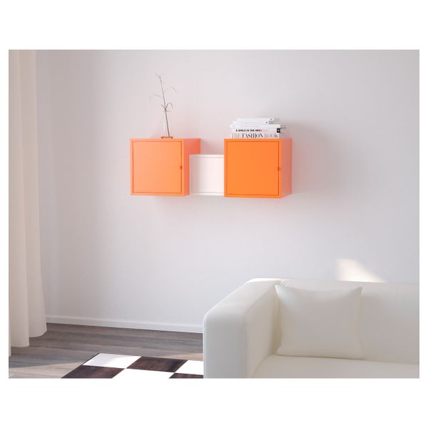 Комбинация для хранения, оранжевый/белый 95x35 см IKEA ЛИКСГУЛЬТ 792.440.38 - фото 2