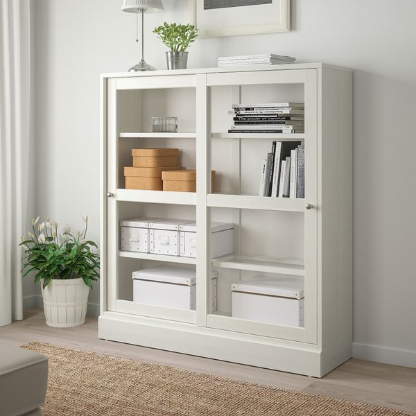 Шкаф-витрина с цоколем, 121x37x134 cm IKEA HAVSTA ХАВСТА 792.751.19 - фото 4