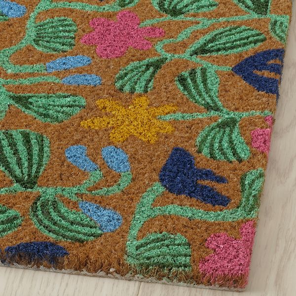 Придверный коврик для дома, разноцветный, цветочный орнамент, 40x60 см IKEA VÄGKURVA 805.919.61 - фото 2