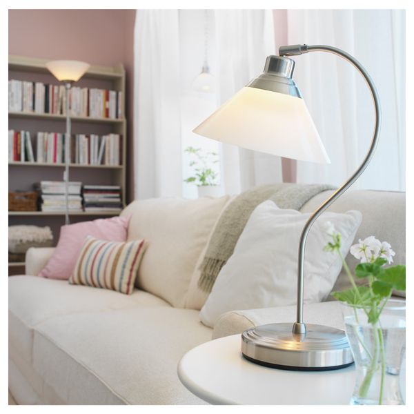 Лампа настольная КРУБИ, никелированный, стекло - фото 4