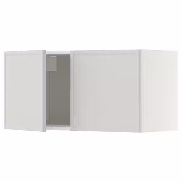 METOD Навесной шкаф с 2 дверцами - белый/Aspudden светло-серый 80x40 см - фото 1