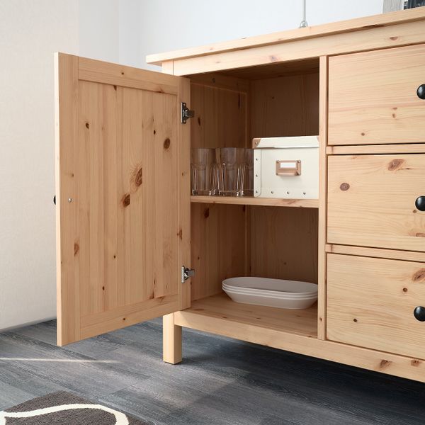 Сервант, светло-коричневый 157x88 см IKEA HEMNES ХЕМНЭС 303.883.68 - фото 3