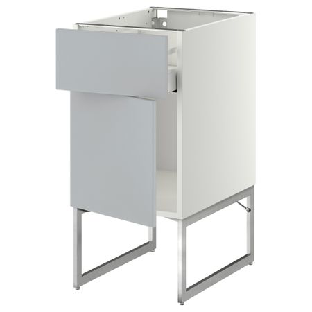 Напольный шкаф с ящиком, дверью МЕТОД / МАКСИМЕРА, белый, Веддинге серый