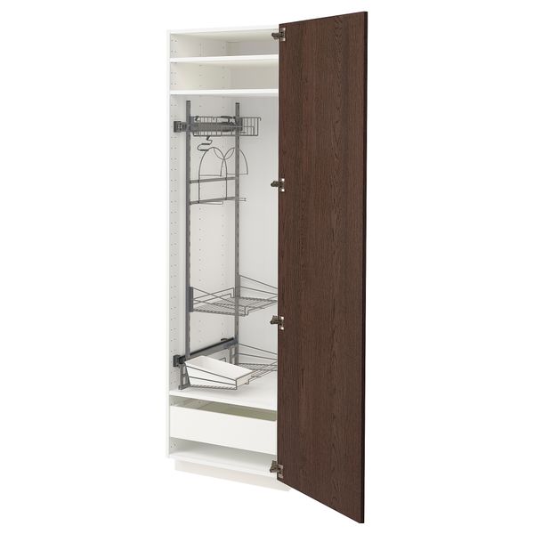 Высокий шкаф с отделением для аксессуаров для уборки, 60x60x200 cm IKEA METOD МЕТОД, MAXIMERA МАКСИМЕРА 094.049.02 - фото 2