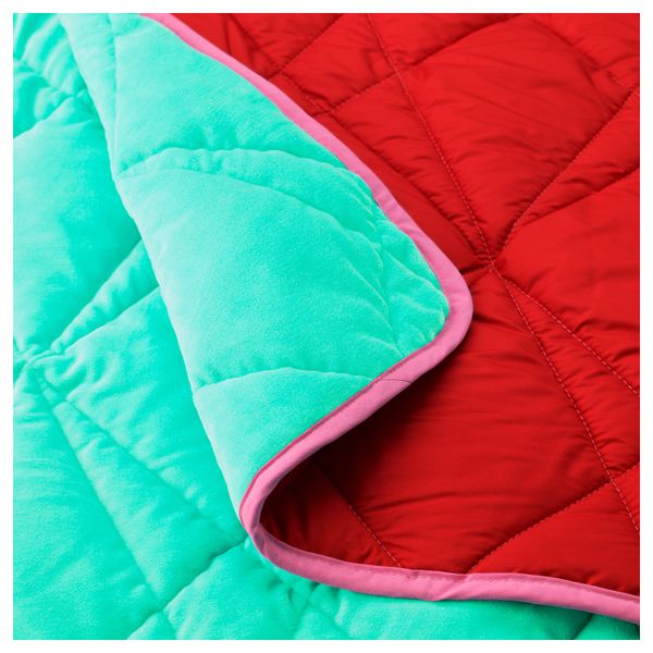 Плед ИКЕА ПС 2017, красный, бирюзовый (120x180 см) - фото 3