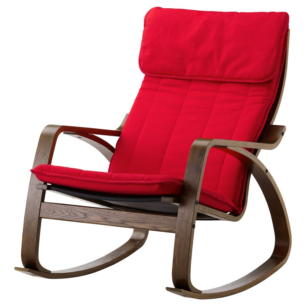 Кресло-качалка ПОЭНГ, коричневый, Ранста красный - фото 1