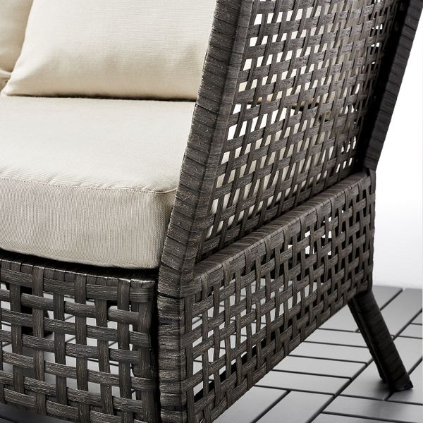 Садовое угловое кресло+столик, черно-коричневый, Холло бежевый 222x80x73 см IKEA КУНГСХОЛЬМЕН 092.288.00 - фото 4