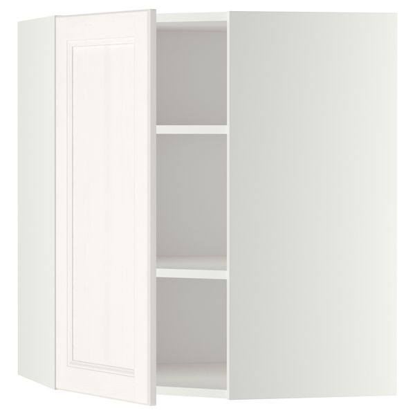 Угловой навесной шкаф с полками МЕТОД, белый, Лаксарби белый - схема-чертеж с размерами