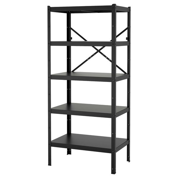 Стеллаж, черный, 85x55x190 см IKEA BRORINGE БРУР-ИНГЕ 694.717.38 - фото 1