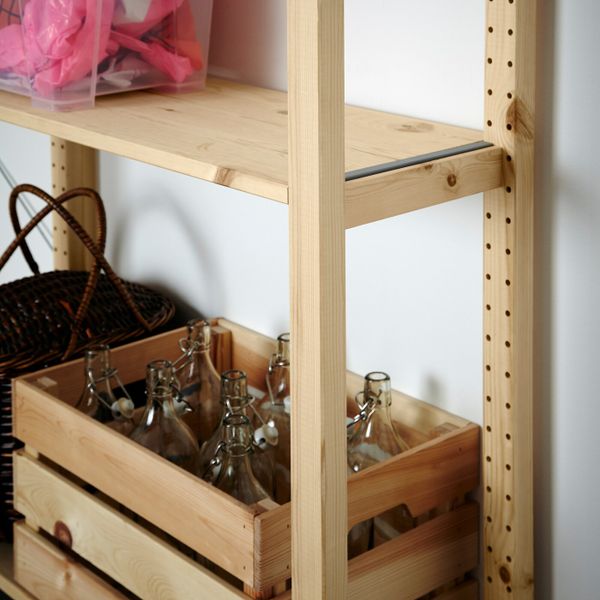 2 секции/полки, сосна 174x30x124 см IKEA IVAR ИВАР 292.483.50 - схема-чертеж с размерами