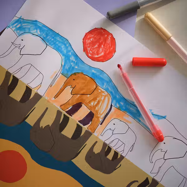 SANDLÖPARE Книга для раскрашивания - саванна - фото 4