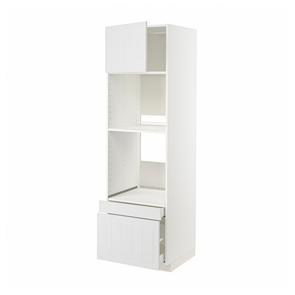 Высокий шкаф для духовки, комбинированный духовка + дверца, 2 ящика, 60x60x200 cm IKEA METOD МЕТОД, MAXIMERA МАКСИМЕРА - фото 2