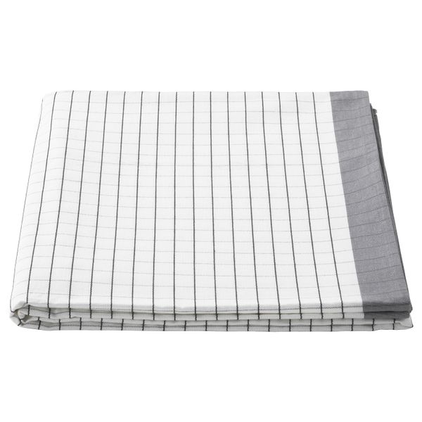 Скатерть, белый, серый, 145x240 см IKEA ИКЕА/365+ 403.724.42 - фото 1