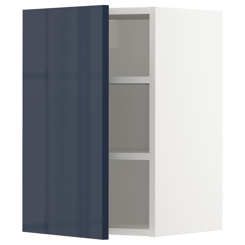 Шкаф навесной с полкой, белый/Ерста черно-синий 40x60 см IKEA METOD МЕТОД 092.755.61 - схема-чертеж с размерами