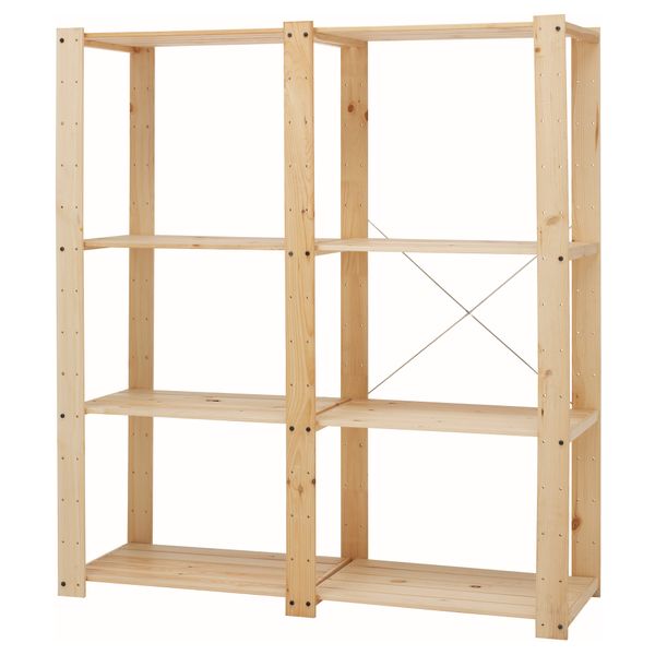 2 секции полок ГОРМ, хвойное дерево (160x55x174 см) - схема-чертеж с размерами