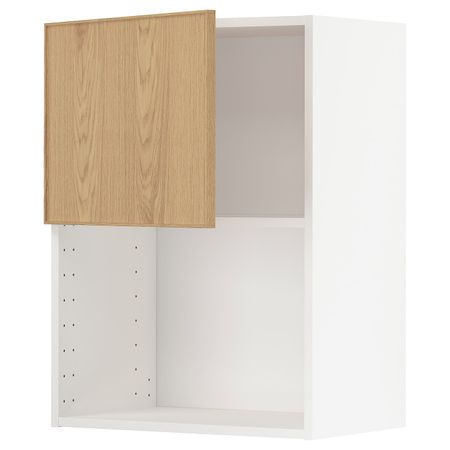 Навесной шкаф для СВЧ-печи, белый/Экестад дуб 60x80 см IKEA METOD МЕТОД 292.258.34