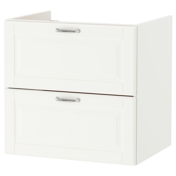 Шкаф для раковины с 2 ящиками, 60x47x58 см, Kasjön белый IKEA GODMORGON ГОДМОРГОН 903.876.29 - фото 1