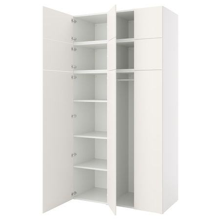 Гардероб с 9 дверями, белый/Фоннес белый 140x57x261 см IKEA OPPHUS ОПХУС 894.243.31