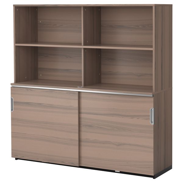 Комбинация для хранения с раздвижной дверцами ГАЛАНТ, серый (160x160 см) - фото 1