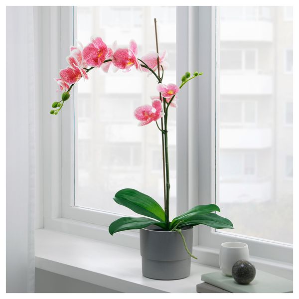 Искусственное растение в горшке ФЕЙКА, Орхидея розовый (12 см) - фото 3