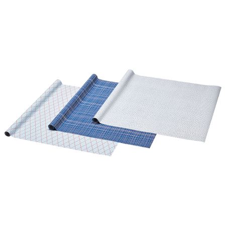 Рулон оберточной бумаги, белый, синий с рисунком, 3x0.7 м/2.10 м²x3 шт IKEA ВИНТЕР 2019 704.344.34