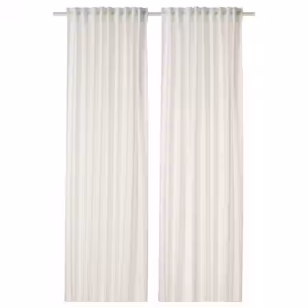 DYTÅG Гардины, 2 шт. - белый/с лентой 145x300 см