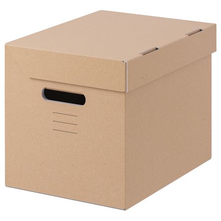 Коробка с крышкой, коричневый 25x34x26 см IKEA PAPPIS ПАППИС 303.762.28