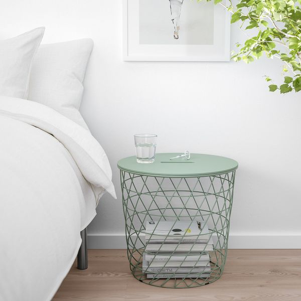 Столик с отделениями для хранения, светлый серо-зеленый 44 см IKEA KVISTBRO КВИСТБРУ 304.853.26 - фото 4